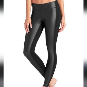 Athleta Black Gleam Tights Sz S